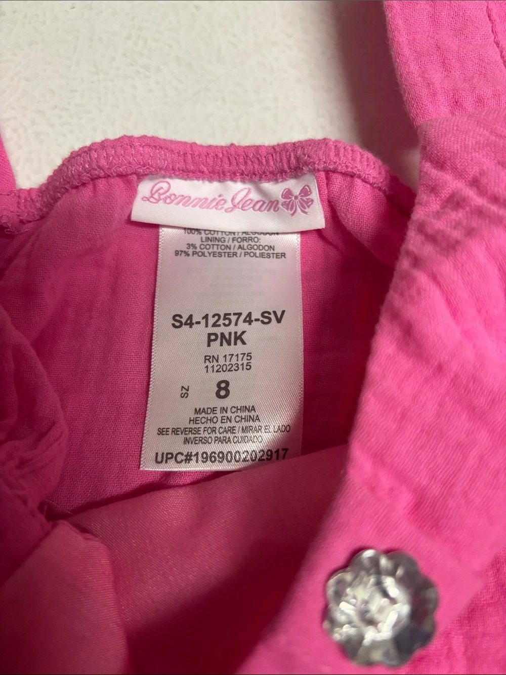 NWT Bonnie Jean Hot Pink Ruffle Top and Shorts Set